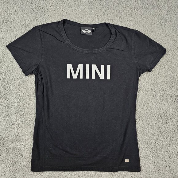 Mini Cooper Shirt Woman Large Black Spellout Logo Official Car Enthusiast Racing